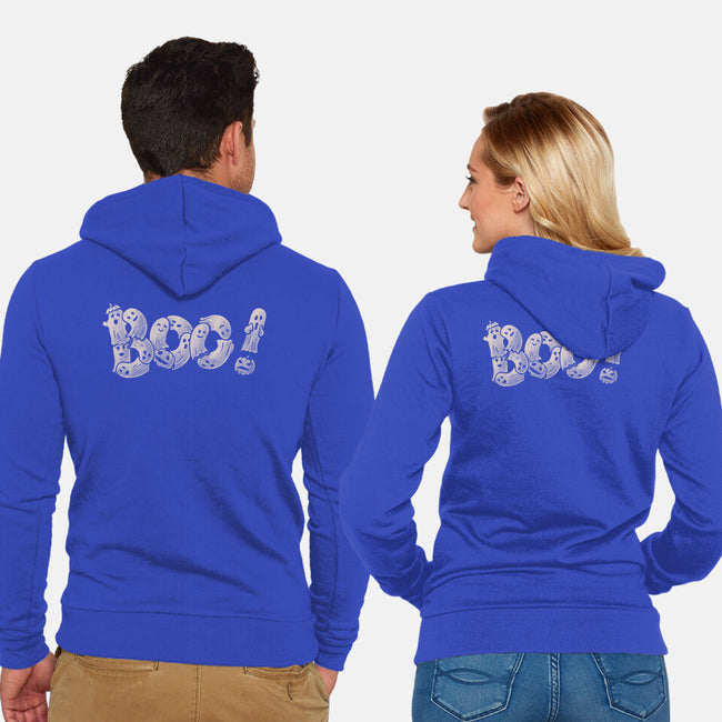 B O O!-unisex zip-up sweatshirt-eduely