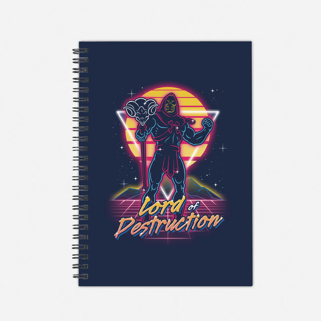 Retro Lord Of Destruction-none dot grid notebook-Olipop