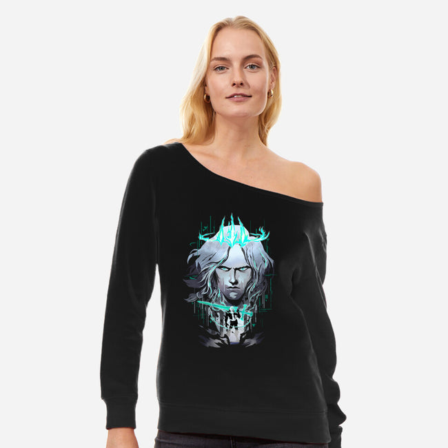 The Ruined King-womens off shoulder sweatshirt-silentOp