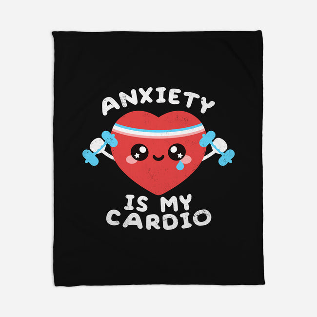 Anxiety Is My Cardio-none fleece blanket-NemiMakeit