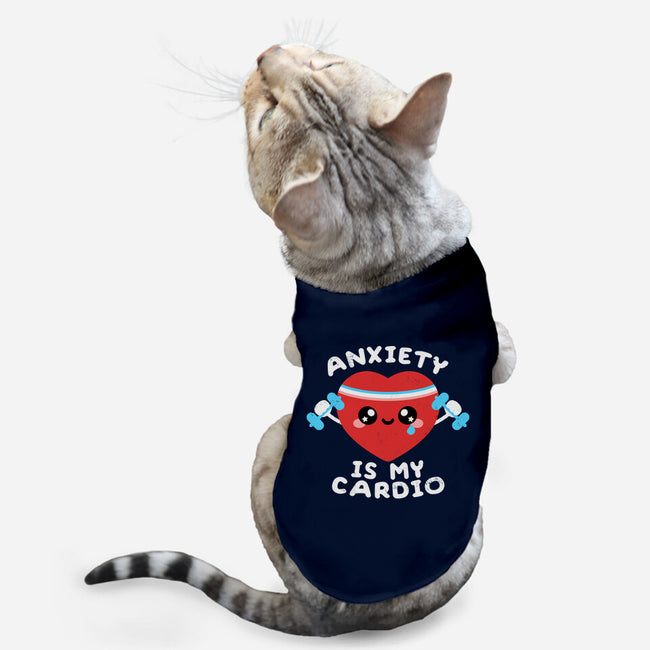 Anxiety Is My Cardio-cat basic pet tank-NemiMakeit
