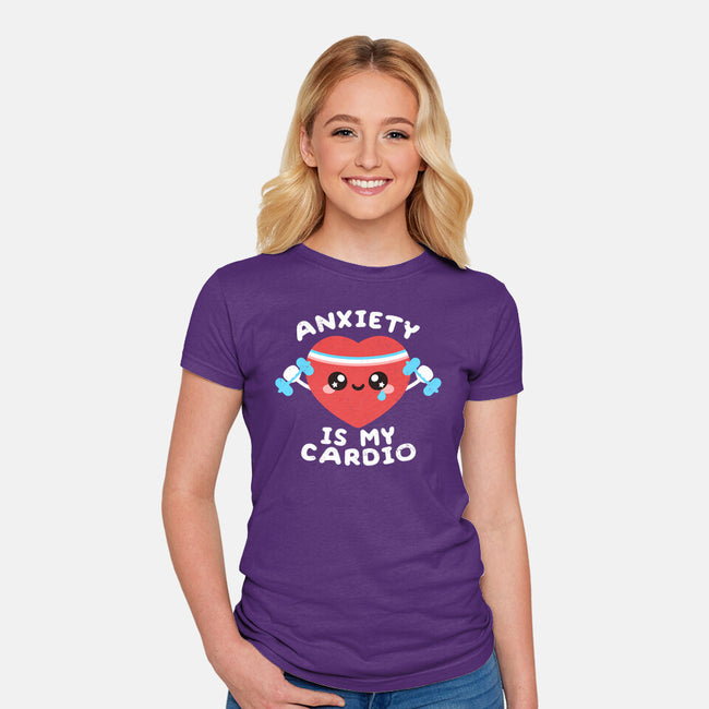 Anxiety Is My Cardio-womens fitted tee-NemiMakeit