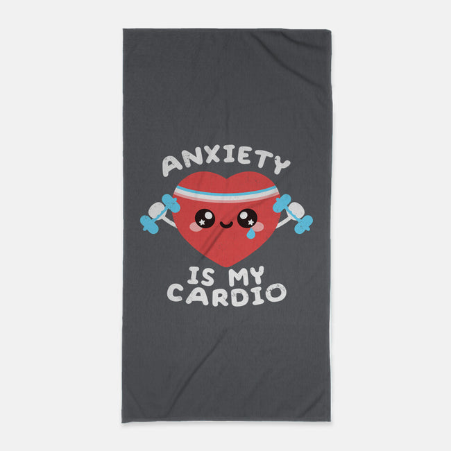 Anxiety Is My Cardio-none beach towel-NemiMakeit
