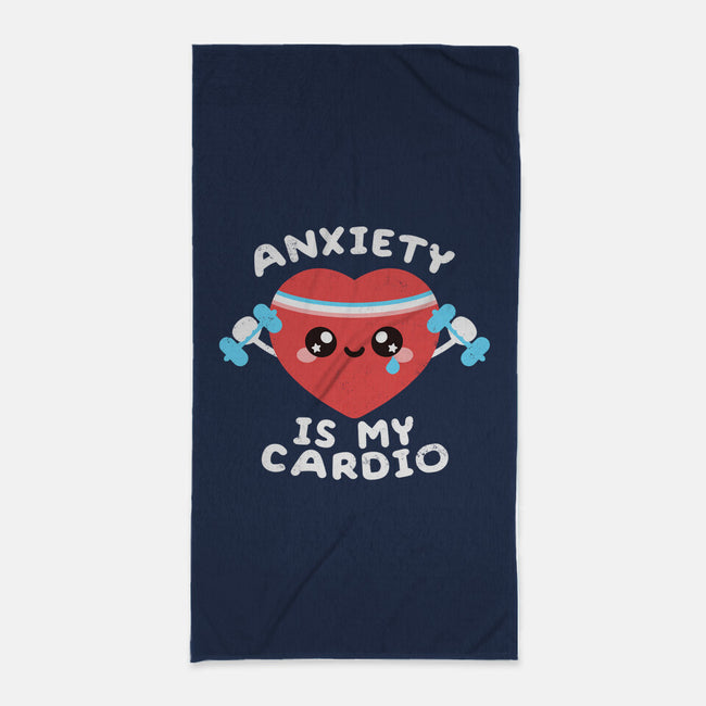 Anxiety Is My Cardio-none beach towel-NemiMakeit