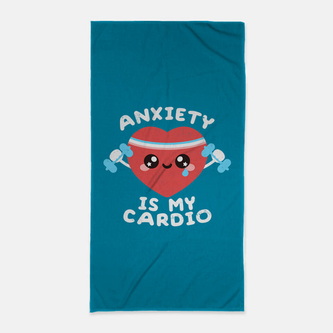 Anxiety Is My Cardio-none beach towel-NemiMakeit