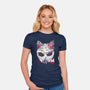 Tanjiro Mask-womens fitted tee-dandingeroz