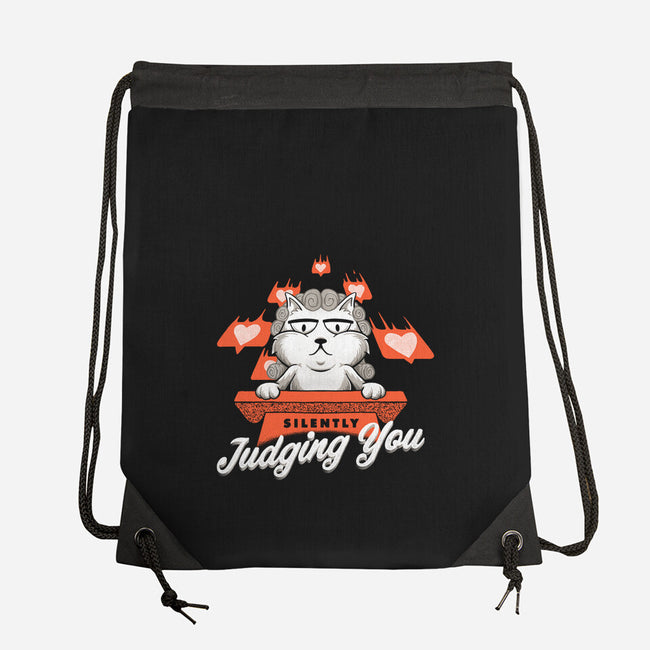 Silently Judging You-none drawstring bag-zawitees