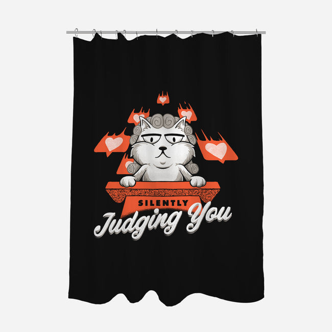 Silently Judging You-none polyester shower curtain-zawitees