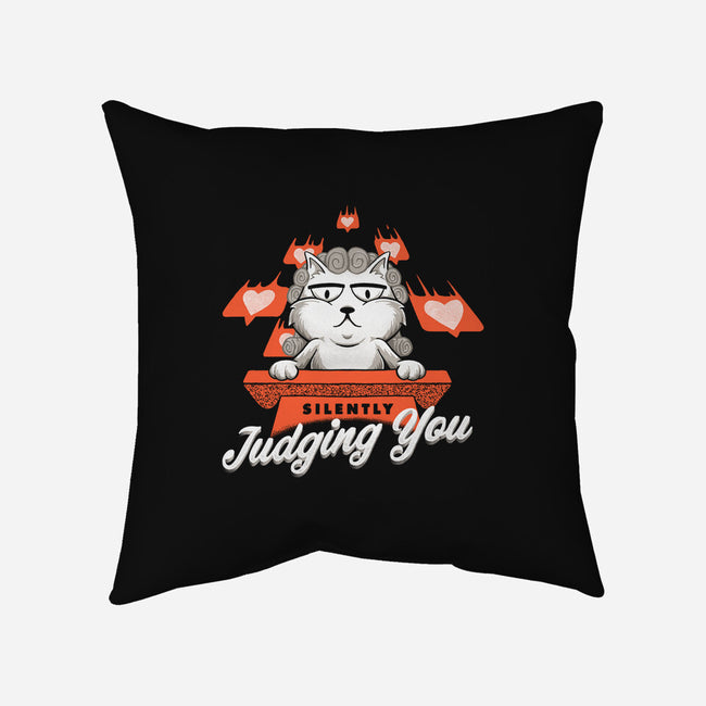 Silently Judging You-none removable cover throw pillow-zawitees