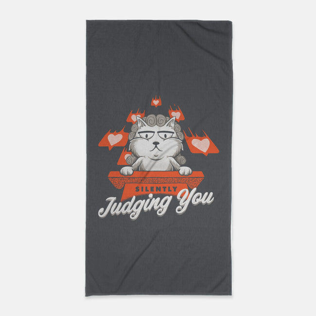 Silently Judging You-none beach towel-zawitees