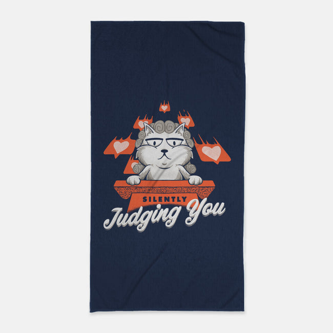 Silently Judging You-none beach towel-zawitees