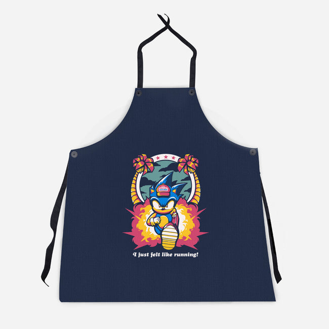 Run Hedgehog Run-unisex kitchen apron-eduely