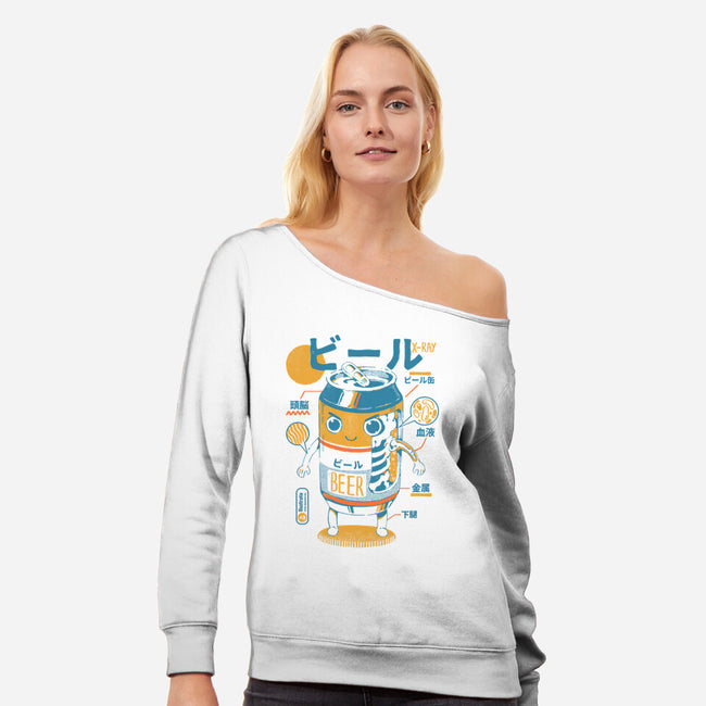 Beer Can X-Ray-womens off shoulder sweatshirt-ilustrata