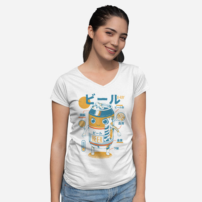 Beer Can X-Ray-womens v-neck tee-ilustrata