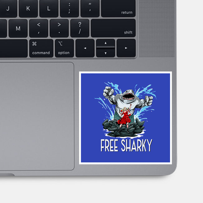 Free Sharky-none glossy sticker-zascanauta