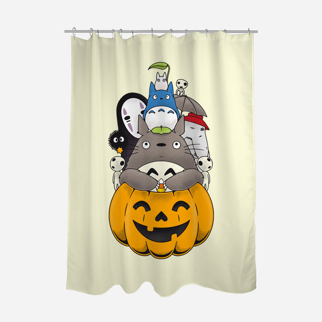 Halloween Animation-none polyester shower curtain-Alundrart