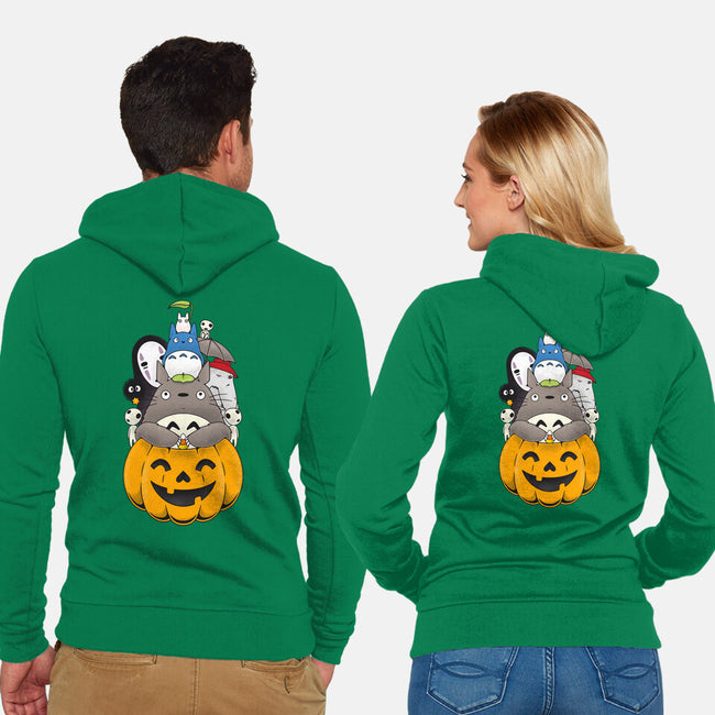 Halloween Animation-unisex zip-up sweatshirt-Alundrart