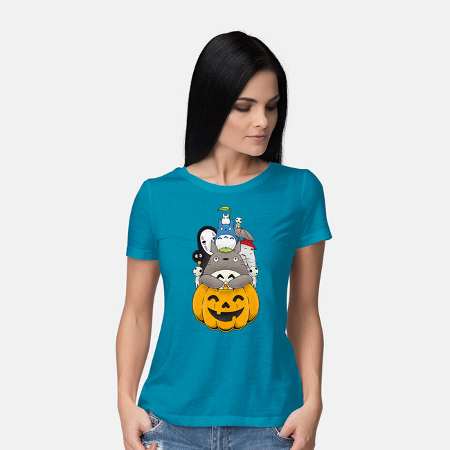 Halloween Animation-womens basic tee-Alundrart