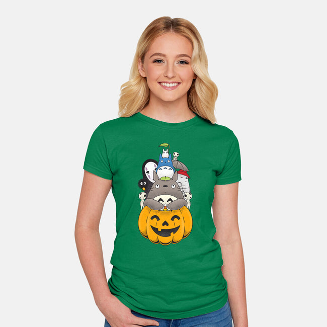 Halloween Animation-womens fitted tee-Alundrart