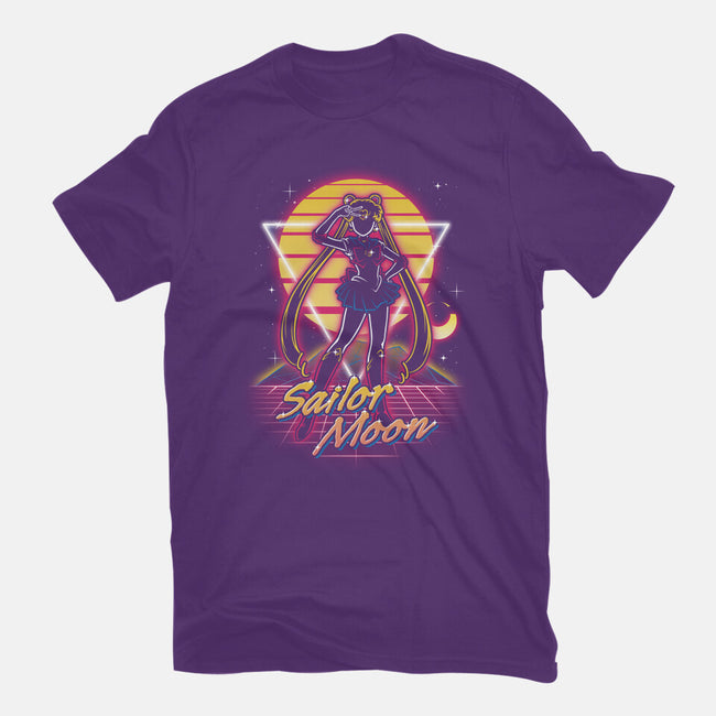 Retro Moon Guardian-womens fitted tee-Olipop