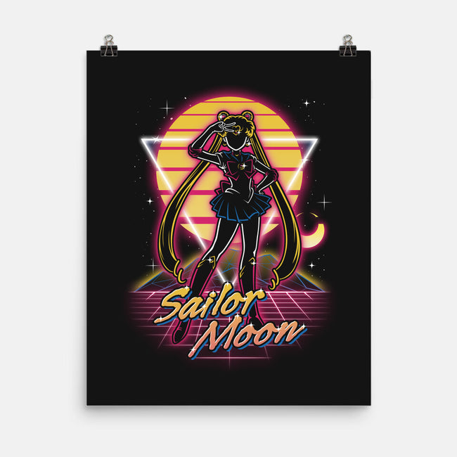 Retro Moon Guardian-none matte poster-Olipop