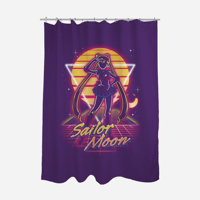 Retro Moon Guardian-none polyester shower curtain-Olipop