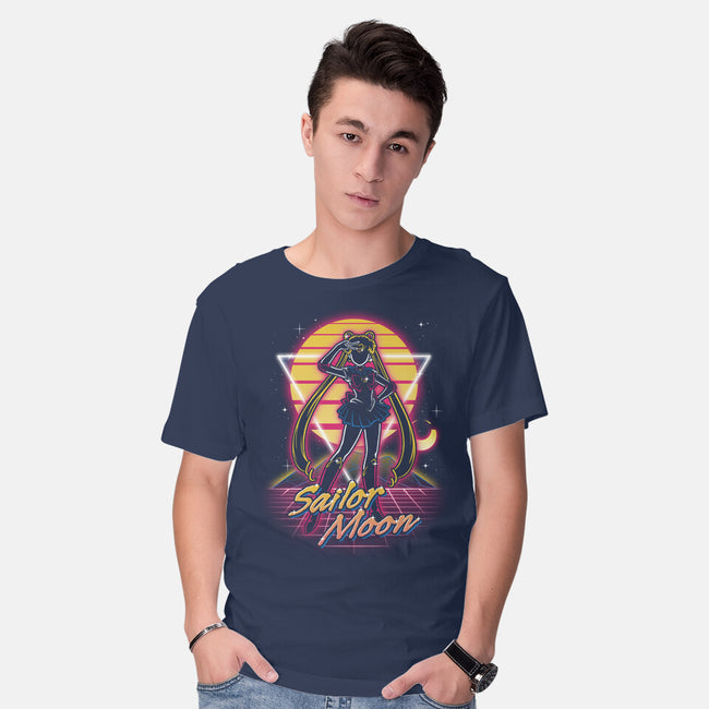 Retro Moon Guardian-mens basic tee-Olipop