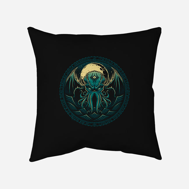 Cthulhu Lives-none removable cover w insert throw pillow-StudioM6