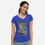 Time Machine In Japan-womens v-neck tee-DrMonekers