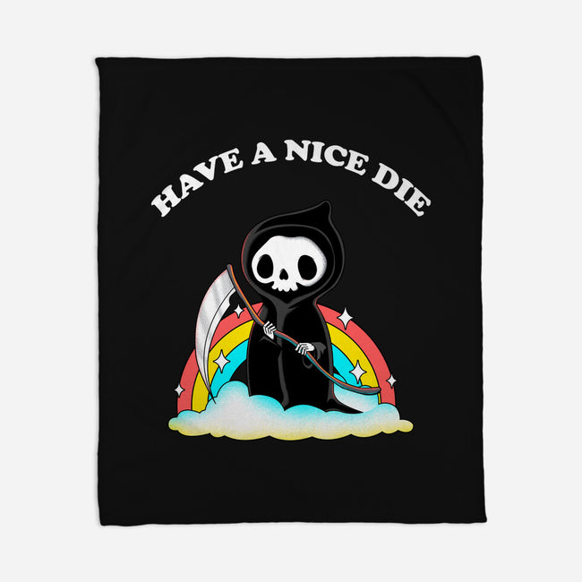 Have A Nice Die-none fleece blanket-retrodivision