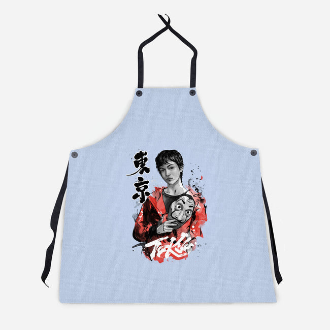 Tokyo Sumi-E-unisex kitchen apron-DrMonekers