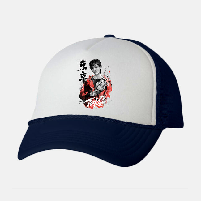 Tokyo Sumi-E-unisex trucker hat-DrMonekers