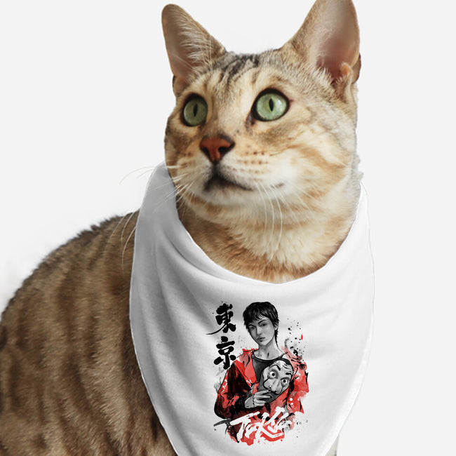 Tokyo Sumi-E-cat bandana pet collar-DrMonekers