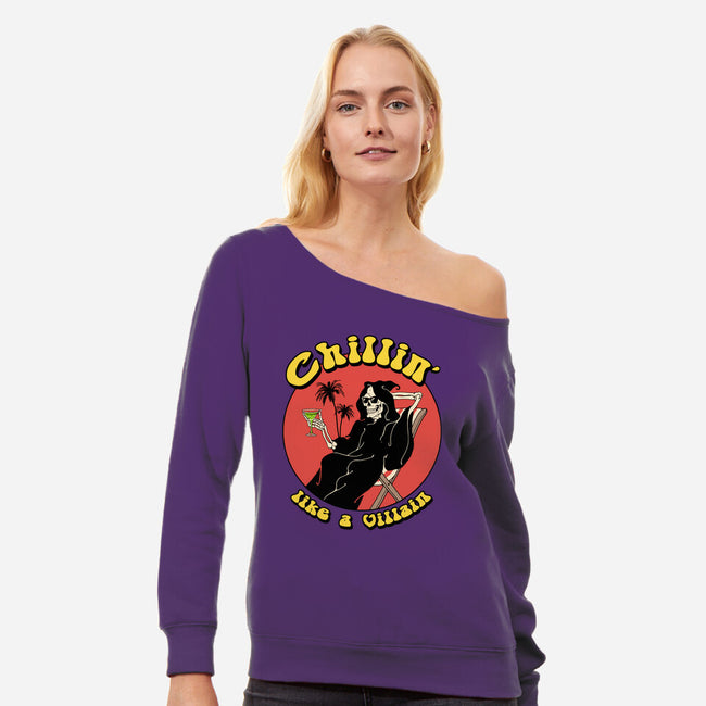 Chillin' Like A Villain-womens off shoulder sweatshirt-vp021