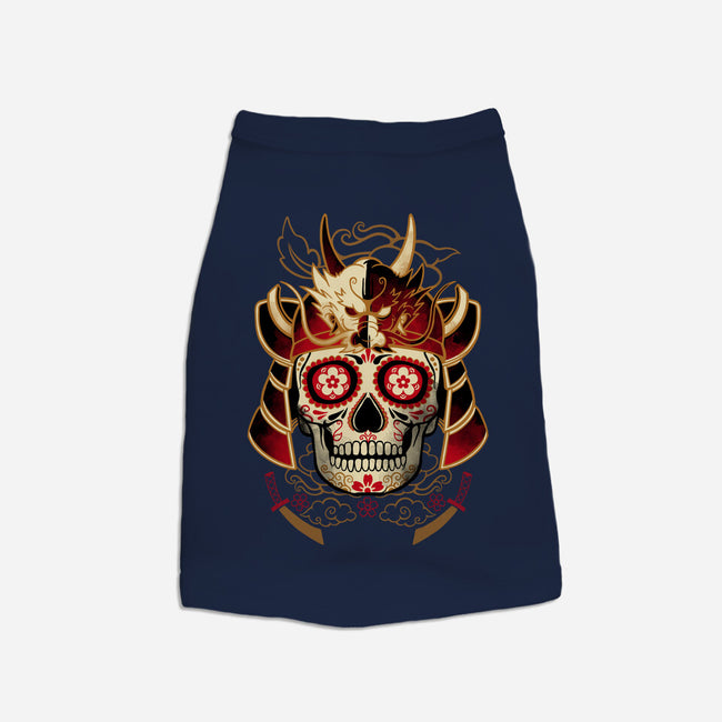 Samurai Calavera Skull-dog basic pet tank-NemiMakeit