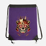 Samurai Calavera Skull-none drawstring bag-NemiMakeit