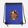 Samurai Calavera Skull-none drawstring bag-NemiMakeit