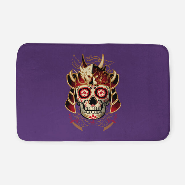 Samurai Calavera Skull-none memory foam bath mat-NemiMakeit