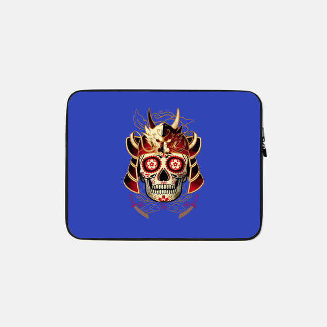 Samurai Calavera Skull-none zippered laptop sleeve-NemiMakeit