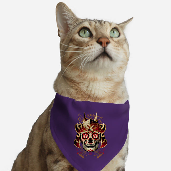 Samurai Calavera Skull-cat adjustable pet collar-NemiMakeit