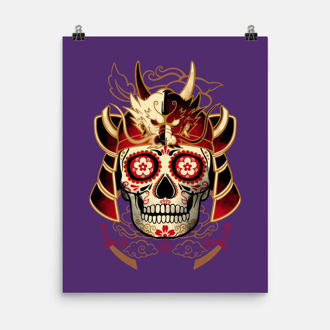 Samurai Calavera Skull-none matte poster-NemiMakeit