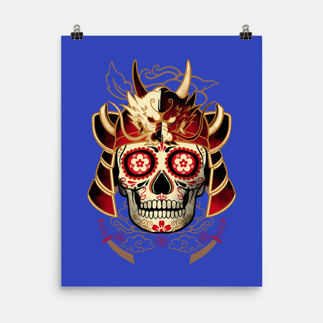 Samurai Calavera Skull-none matte poster-NemiMakeit