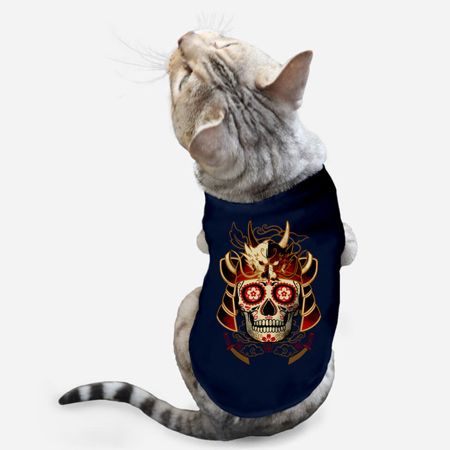 Samurai Calavera Skull-cat basic pet tank-NemiMakeit