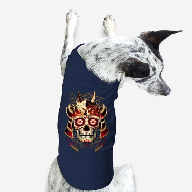 Samurai Calavera Skull-dog basic pet tank-NemiMakeit