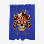 Samurai Calavera Skull-none polyester shower curtain-NemiMakeit