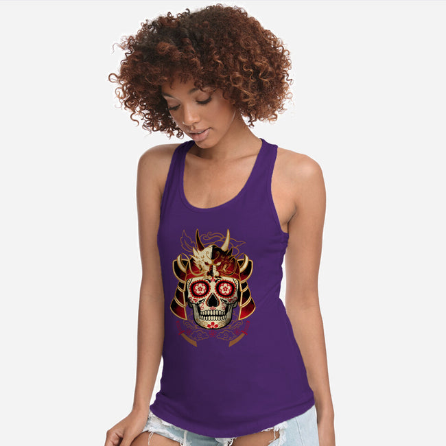 Samurai Calavera Skull-womens racerback tank-NemiMakeit