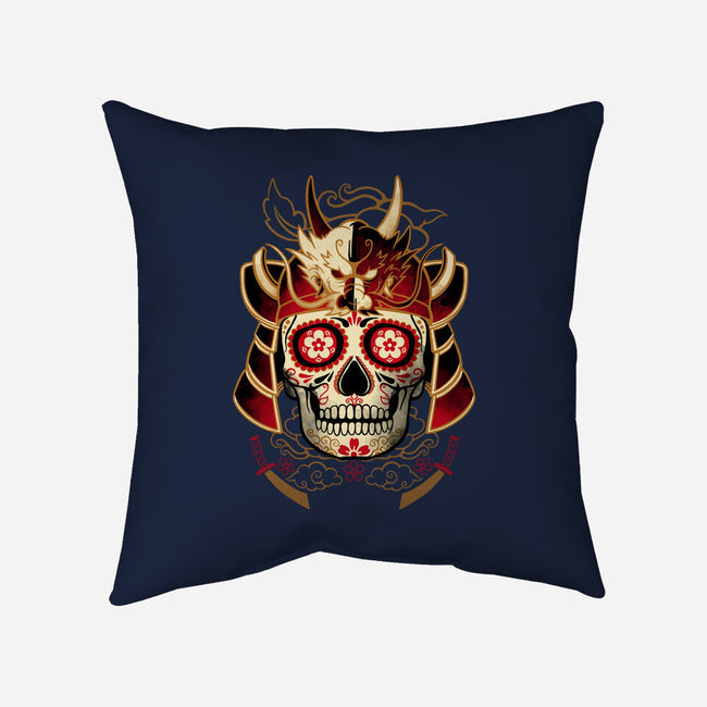 Samurai Calavera Skull-none removable cover w insert throw pillow-NemiMakeit