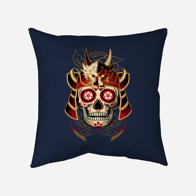 Samurai Calavera Skull-none removable cover throw pillow-NemiMakeit