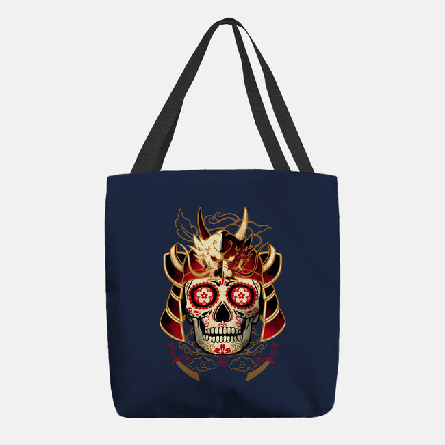 Samurai Calavera Skull-none basic tote-NemiMakeit