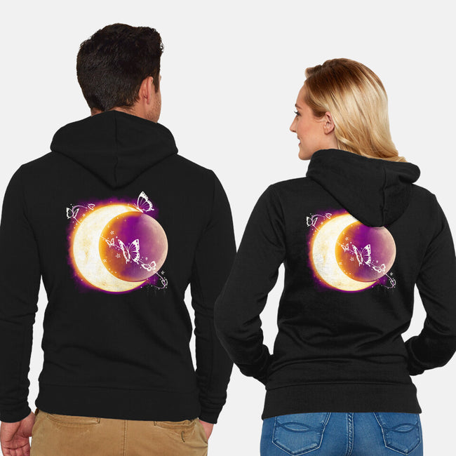 Space Moon-unisex zip-up sweatshirt-Vallina84